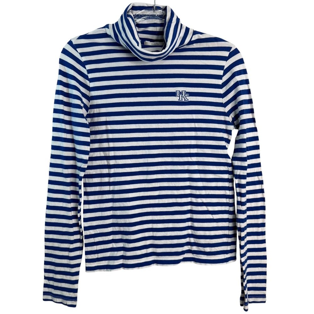 Lady Vesi Kentucky Wildcats UK Striped Turtleneck‎ Top Womens Small Blue White